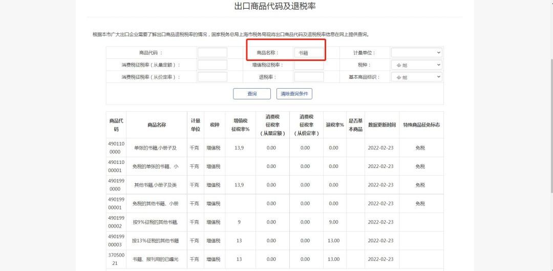 出口商品代码及退税率查询方法(在哪里可以查询出口退税率)